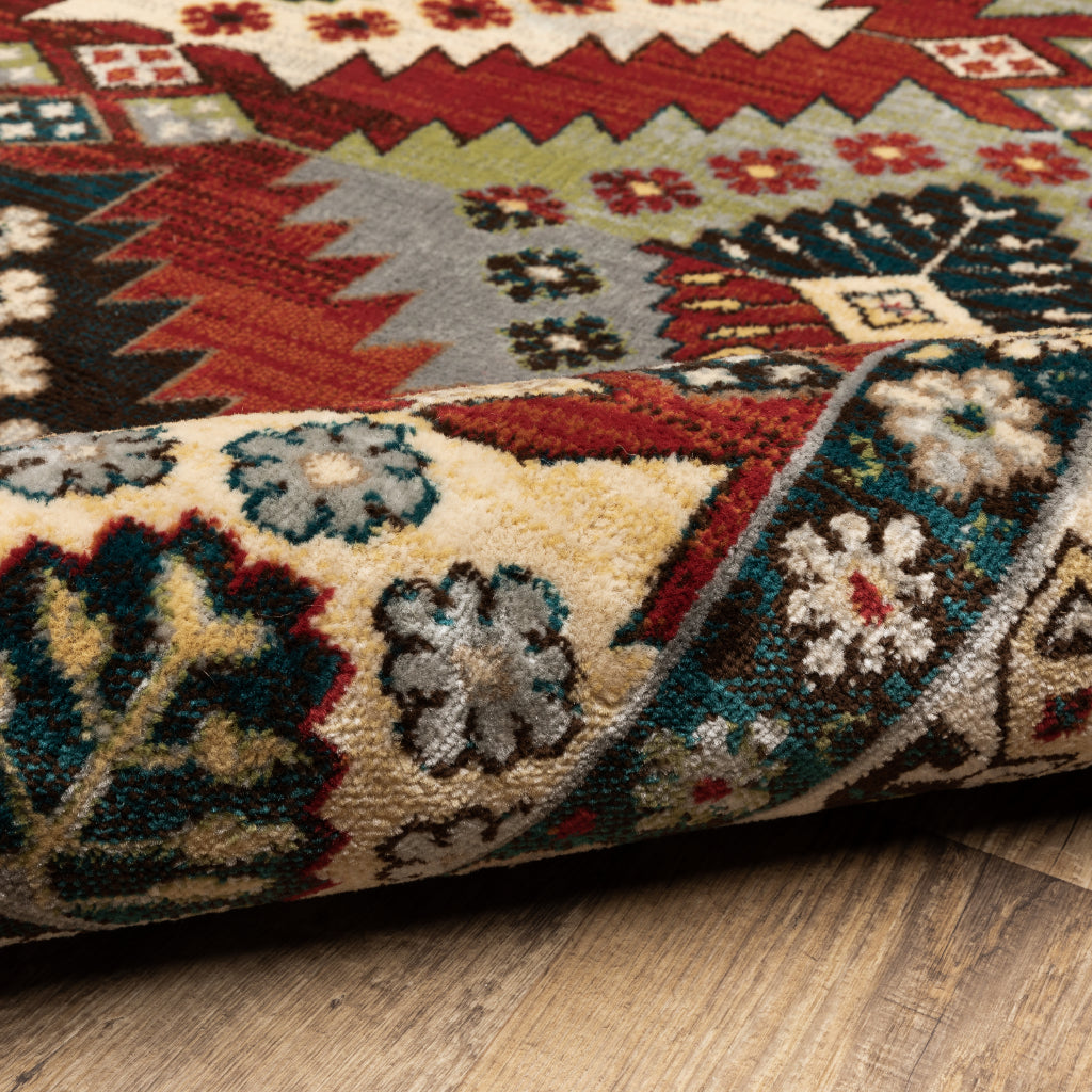 Oriental Weavers Juliette 002R3 Multicolor Rectangle Indoor Area Rug - Stain Resistant Vintage  Style Rug