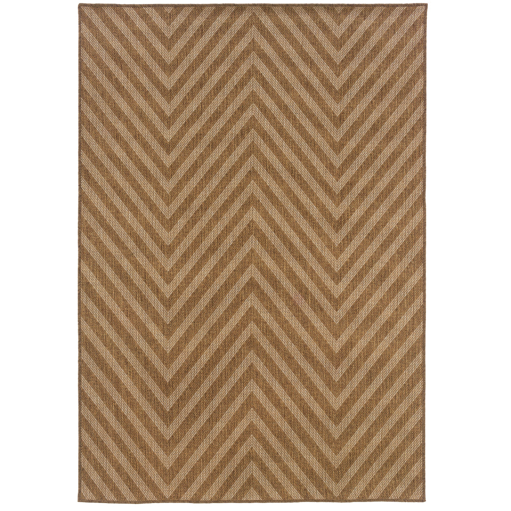 Oriental Weavers Karavia 1330X Tan Rectangle Indoor / Outdoor Area Rug - Stain Resistant Machine Made Patio Rug-