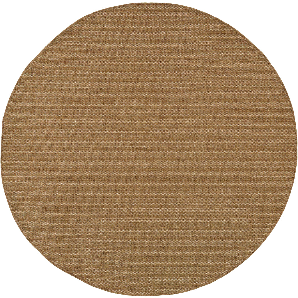 Oriental Weavers Karavia 001X3 Tan Round Indoor / Outdoor Area Rug - Stain Resistant Machine Made Rug for Dining &amp; Living Spaces