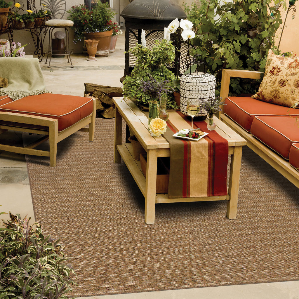 Oriental Weavers Karavia 001X3 Tan Rectangle Indoor / Outdoor Area Rug - Stain Resistant Machine Made Patio Rug