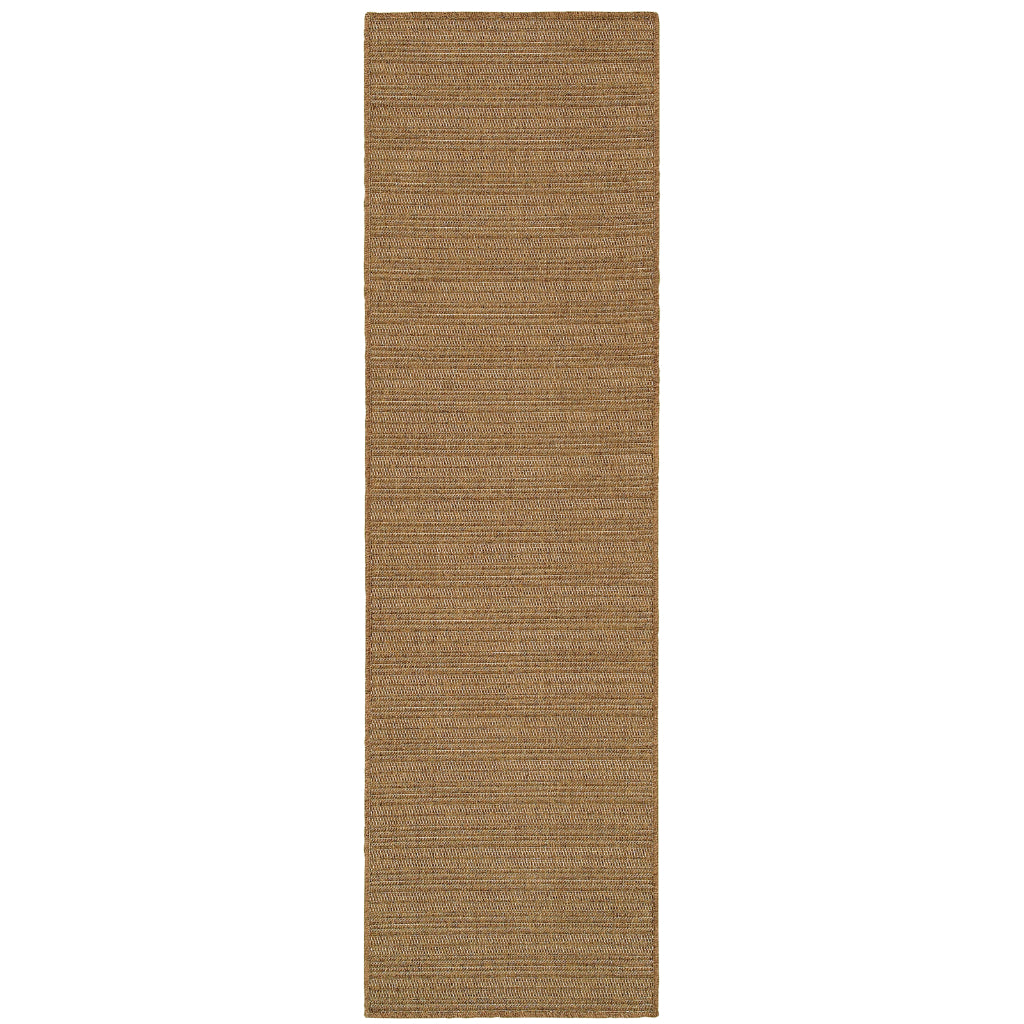 Oriental Weavers Karavia 001X3 Tan Rectangle Indoor / Outdoor Runner - Stain Resistant Machine Made Entryway & Hallway Runner-