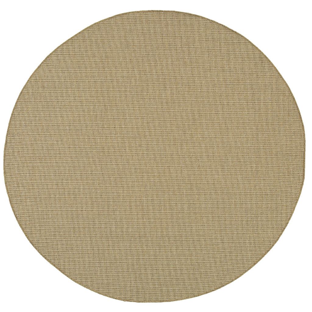 Oriental Weavers Karavia 2067X Sand Round Indoor / Outdoor Area Rug - Stain Resistant Machine Made Rug for Dining &amp; Living Spaces