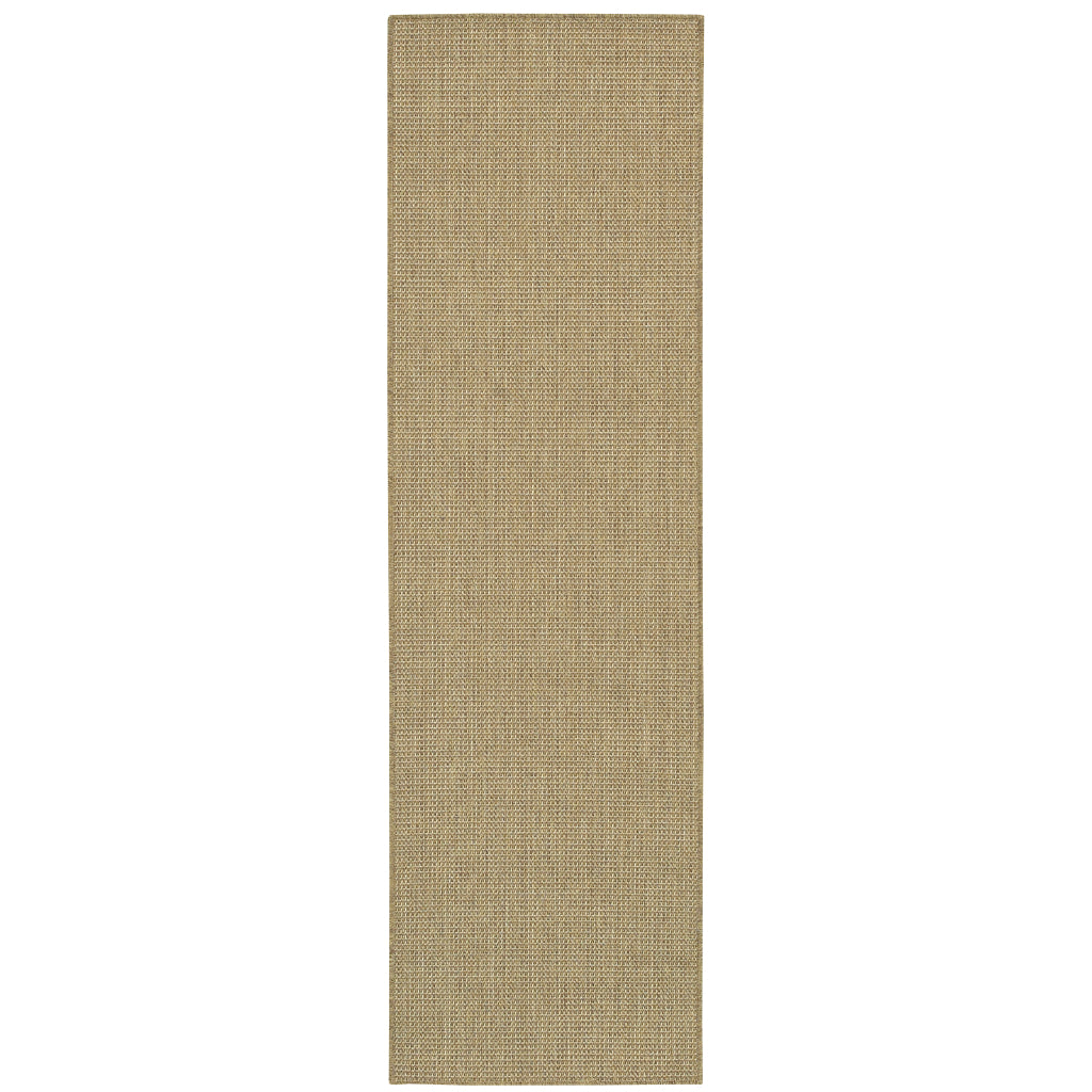 Oriental Weavers Karavia 2067X Sand Rectangle Indoor / Outdoor Runner - Stain Resistant Machine Made Entryway &amp; Hallway Runner