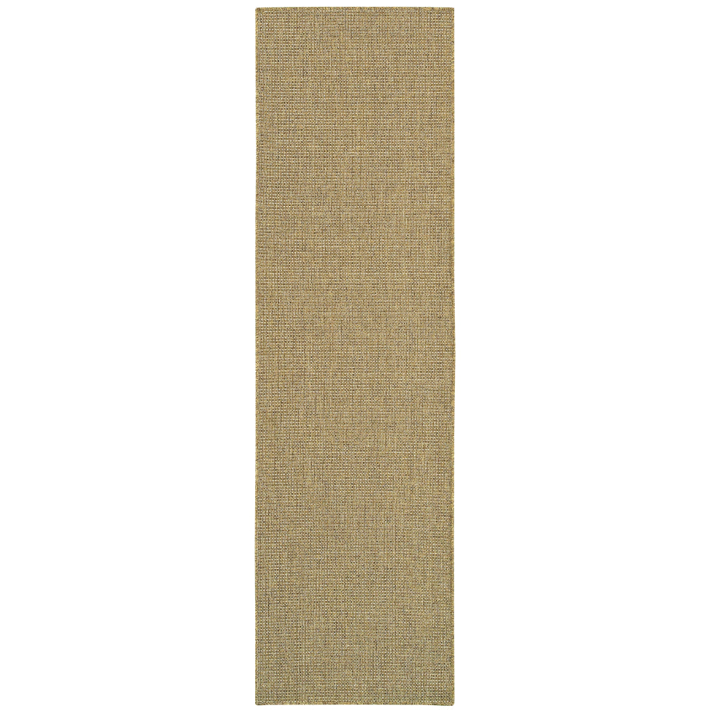 Oriental Weavers Karavia 2068X Tan Rectangle Indoor / Outdoor Runner - Stain Resistant Machine Made Entryway &amp; Hallway Runner