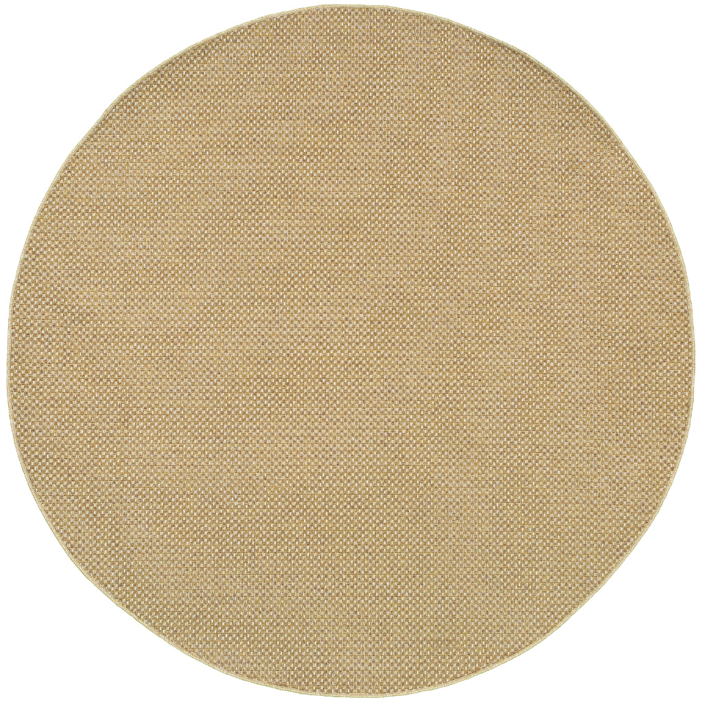 Oriental Weavers Karavia 2160X Sand Round Indoor / Outdoor Area Rug - Stain Resistant Machine Made Rug for Dining & Living Spaces-
