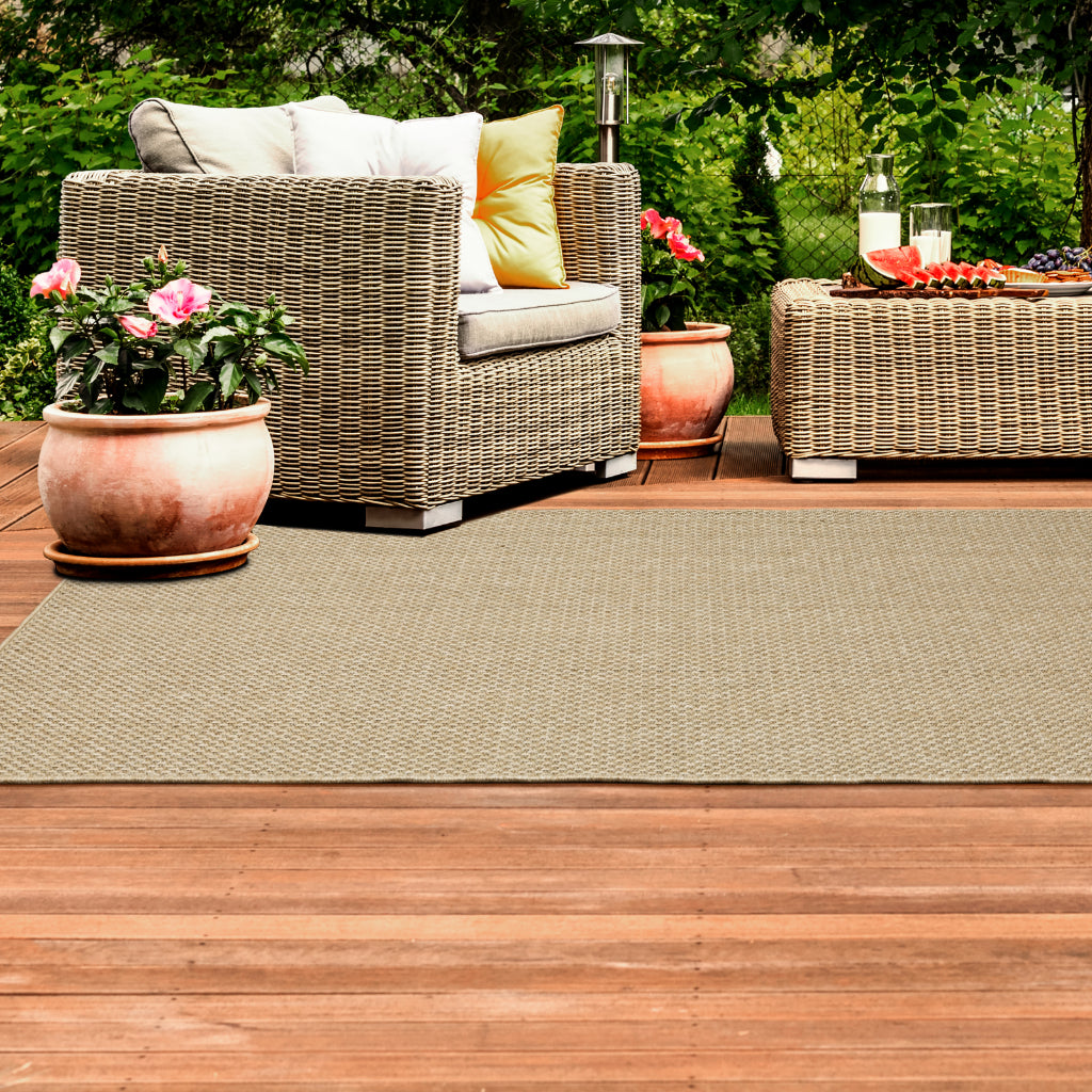 Oriental Weavers Karavia 2160X Sand Rectangle Indoor / Outdoor Area Rug - Stain Resistant Machine Made Patio Rug