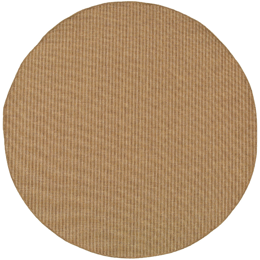 Oriental Weavers Karavia 550X3 Brown Round Indoor / Outdoor Area Rug - Stain Resistant Machine Made Rug for Dining & Living Spaces-