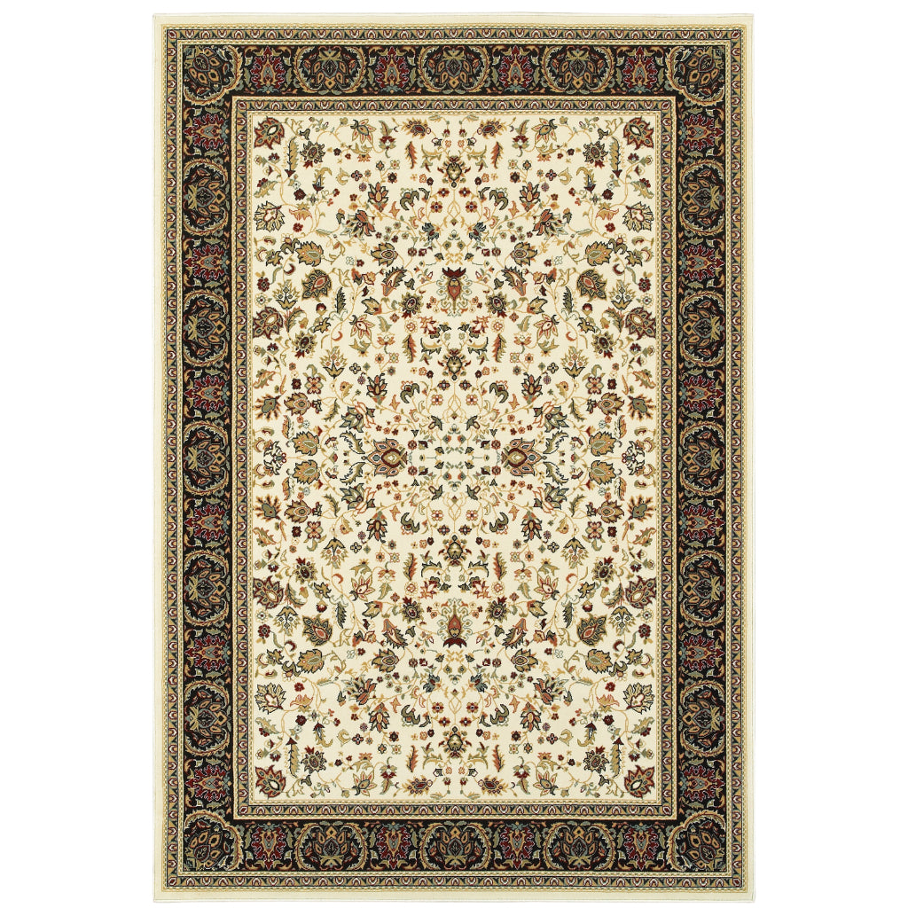 Oriental Weavers Kashan 108X1 Multicolor Rectangle Indoor Area Rug - Luxurious Stain Resistant Persian Style Rug with Oriental Design-