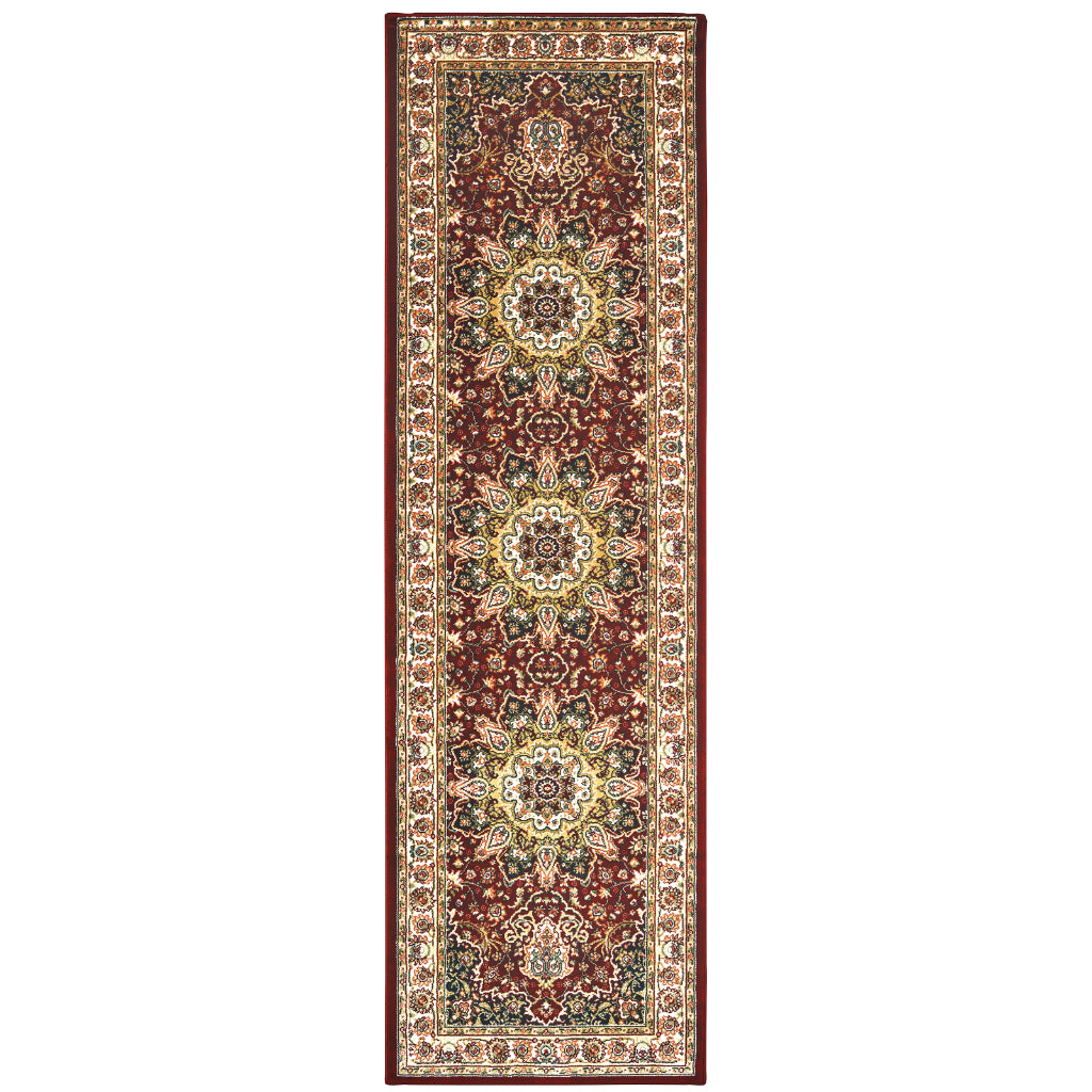 Oriental Weavers Kashan 119N1 Multicolor Rectangle Indoor Runner - Luxurious Stain Resistant Persian Style Rug with Medallion Design-