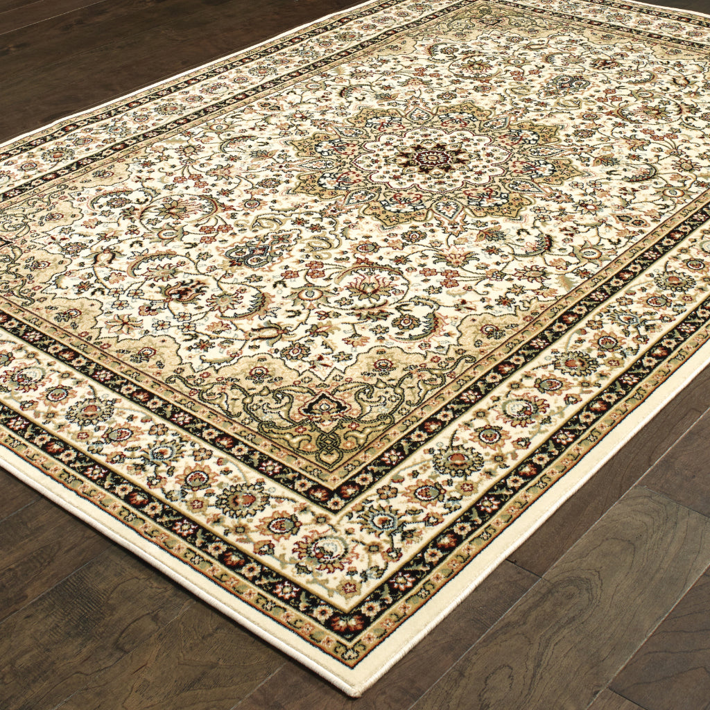 Oriental Weavers Kashan 119W1 Multicolor Rectangle Indoor Area Rug - Luxurious Stain Resistant Persian Style Rug with Medallion Design-