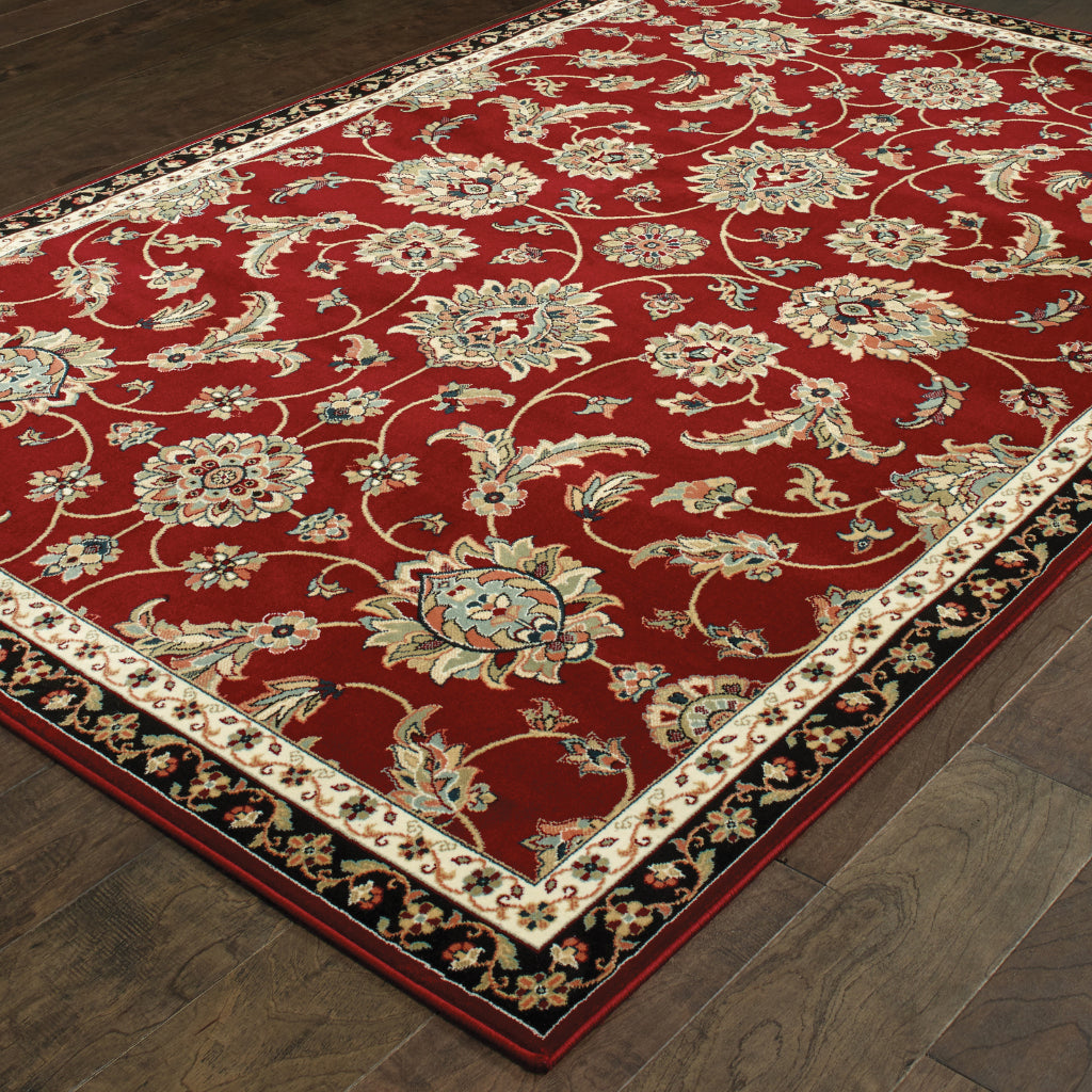 Oriental Weavers Kashan 370RI Multicolor Rectangle Indoor Area Rug - Luxurious Stain Resistant Persian Style Rug with Floral Design