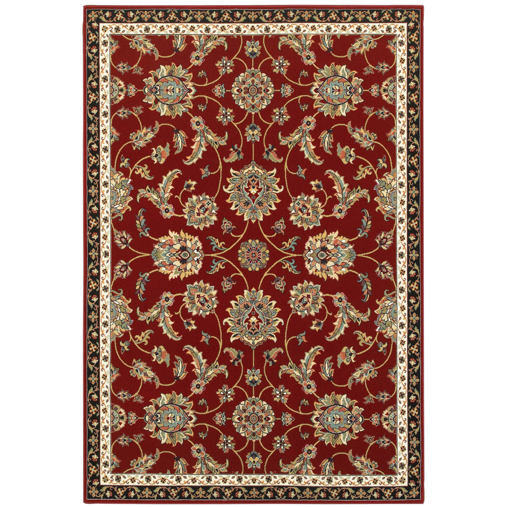 Oriental Weavers Kashan 370RI Multicolor Rectangle Indoor Area Rug - Luxurious Stain Resistant Persian Style Rug with Floral Design
