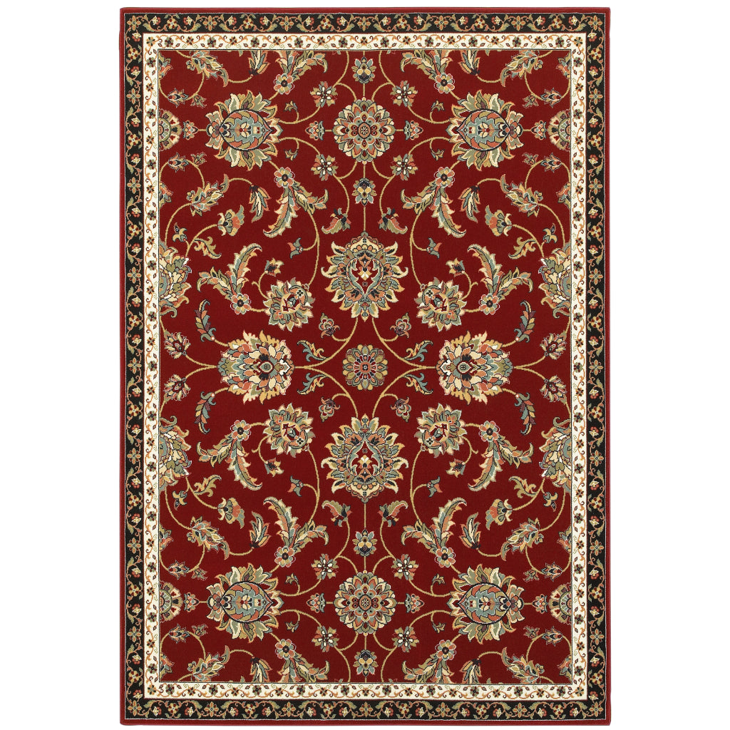 Oriental Weavers Kashan 370RI Multicolor Rectangle Indoor Area Rug - Luxurious Stain Resistant Persian Style Rug with Floral Design-