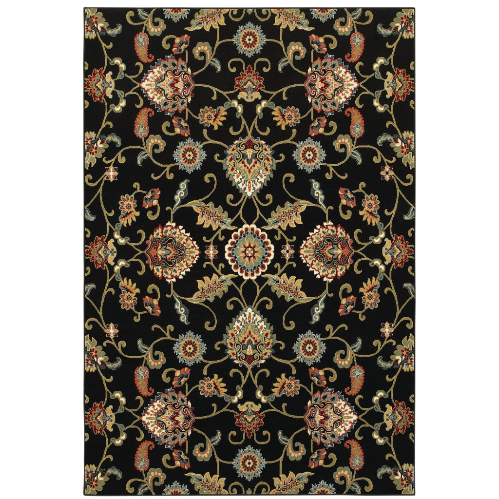 Oriental Weavers Kashan 9946K Multicolor Rectangle Indoor Area Rug - Luxurious Stain Resistant Persian Style Rug with Floral Design