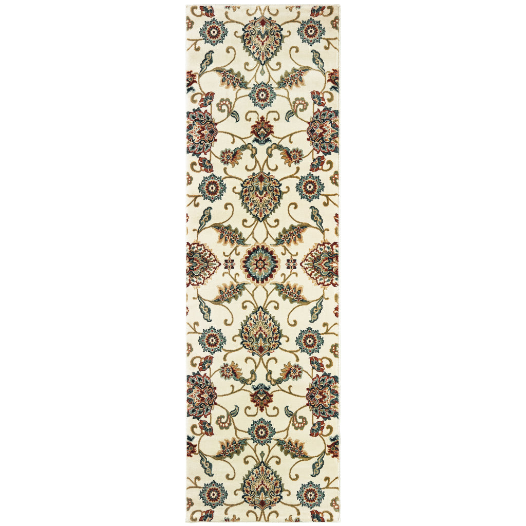 Oriental Weavers Kashan 9946W Multicolor Rectangle Indoor Runner - Luxurious Stain Resistant Persian Style Rug with Floral Design-