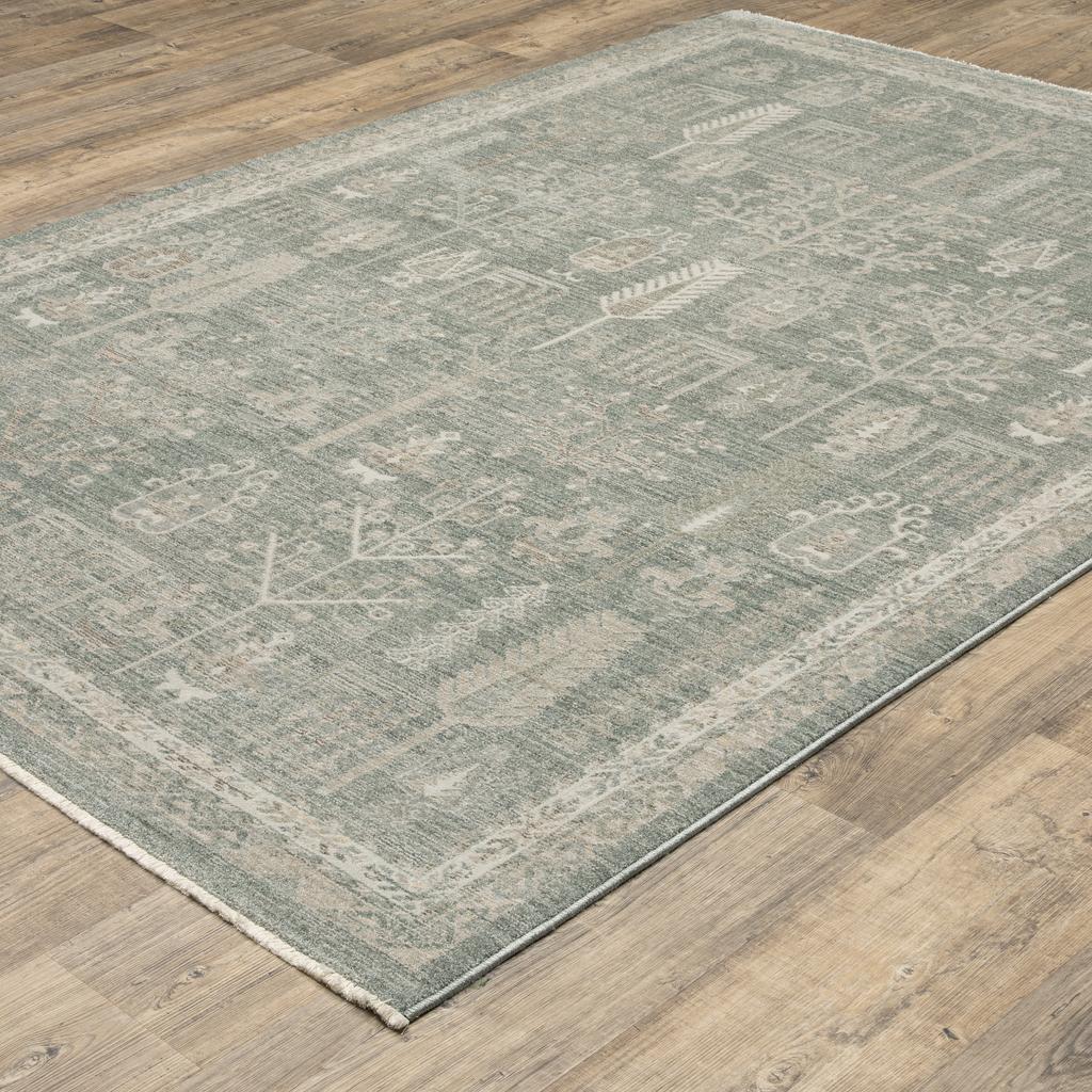 Oriental Weavers Keaton KEA07 Green Rectangle Indoor Area Rug Oriental Pattern-