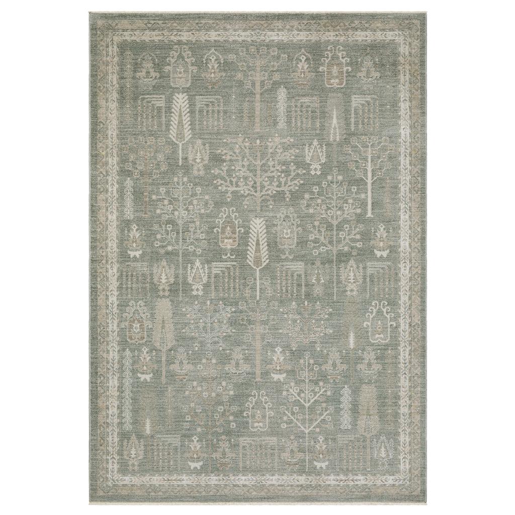 Oriental Weavers Keaton KEA07 Green Rectangle Indoor Runner Oriental Pattern-