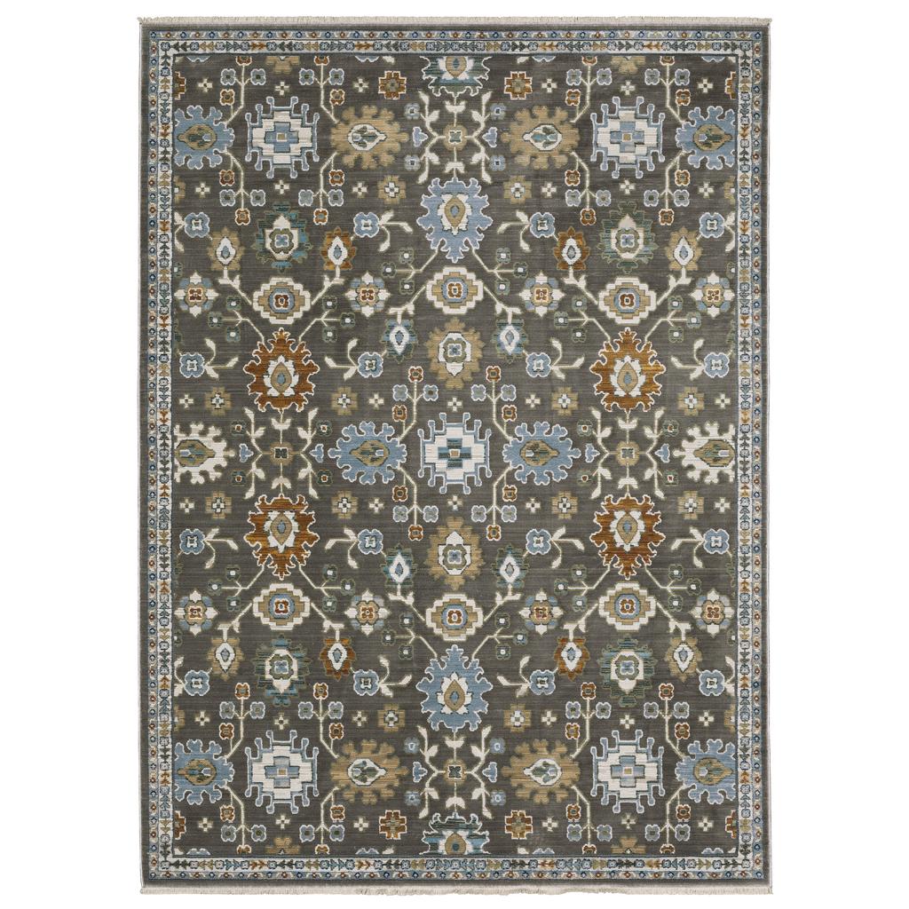 Oriental Weavers Keira KEI01 Grey Rectangle Indoor Area Rug Floral Pattern-