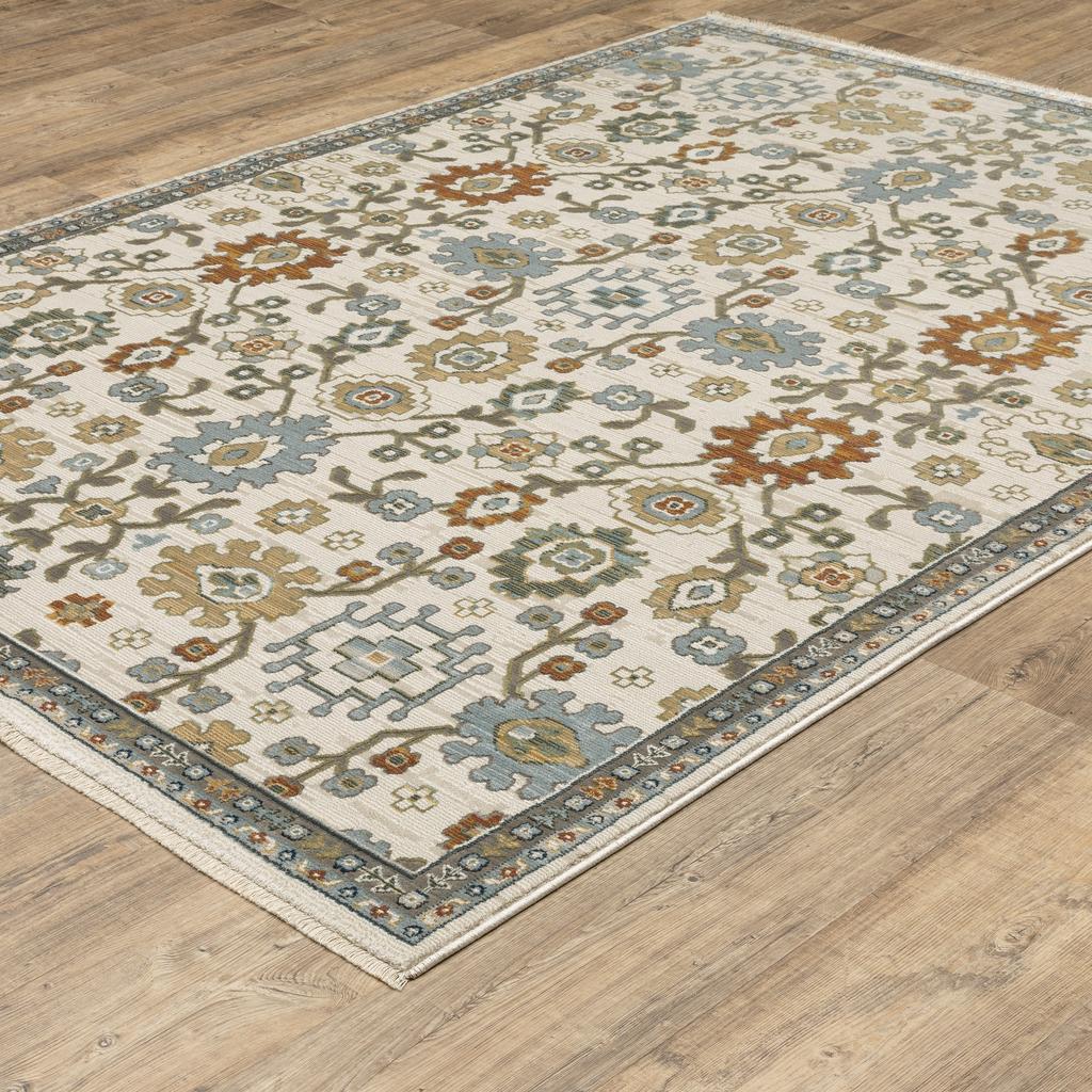 Oriental Weavers Keira KEI02 Ivory Rectangle Indoor Area Rug Floral Pattern-