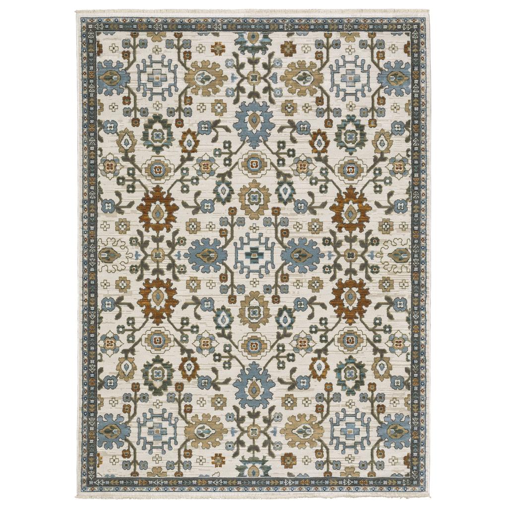 Oriental Weavers Keira KEI02 Ivory Rectangle Indoor Area Rug Floral Pattern-