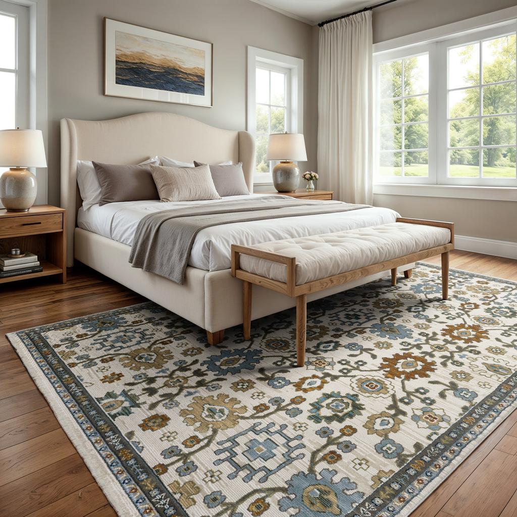 Oriental Weavers Keira KEI02 Ivory Rectangle Indoor Area Rug Floral Pattern-