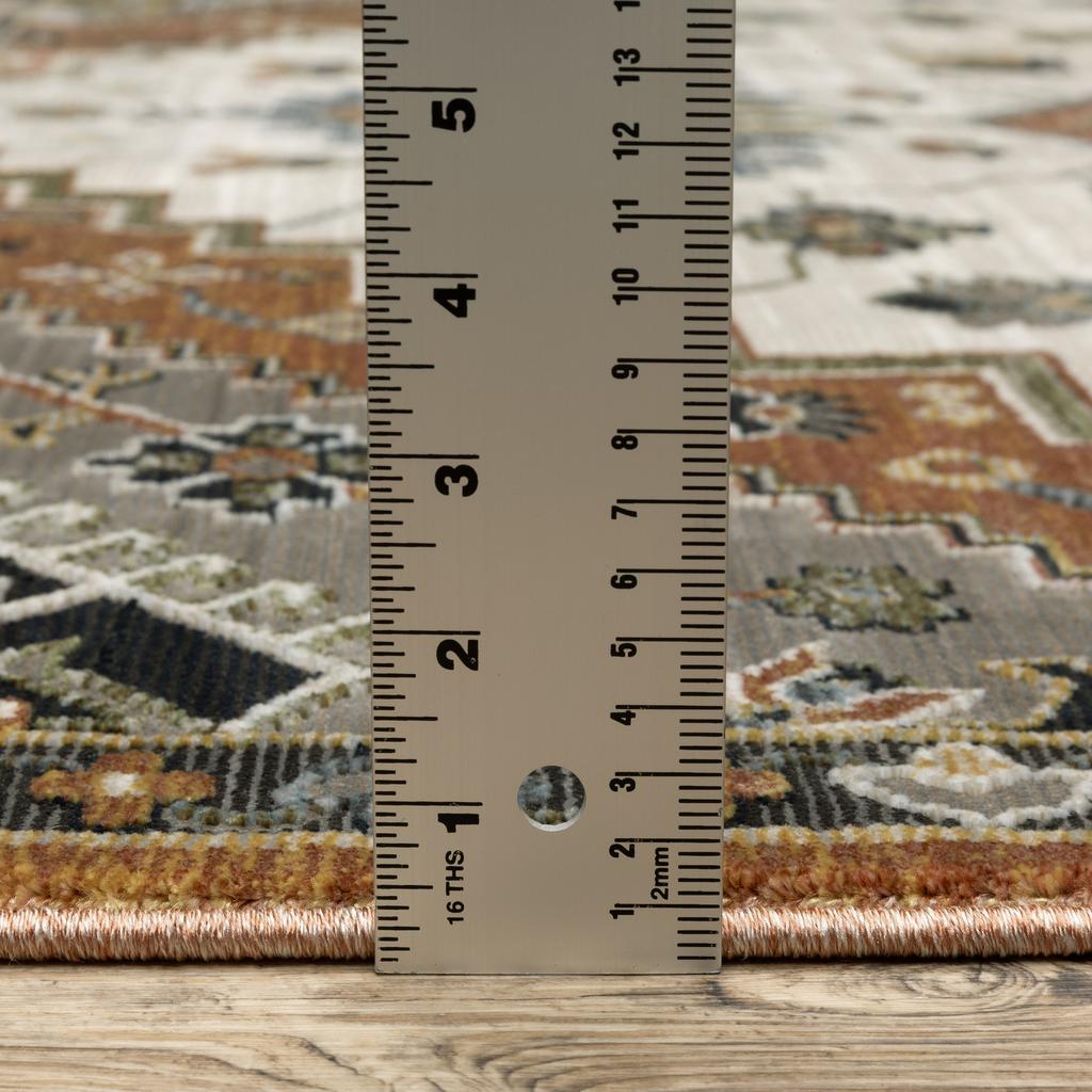 Oriental Weavers Keira KEI03 Rust Rectangle Indoor Area Rug Medallion Pattern-