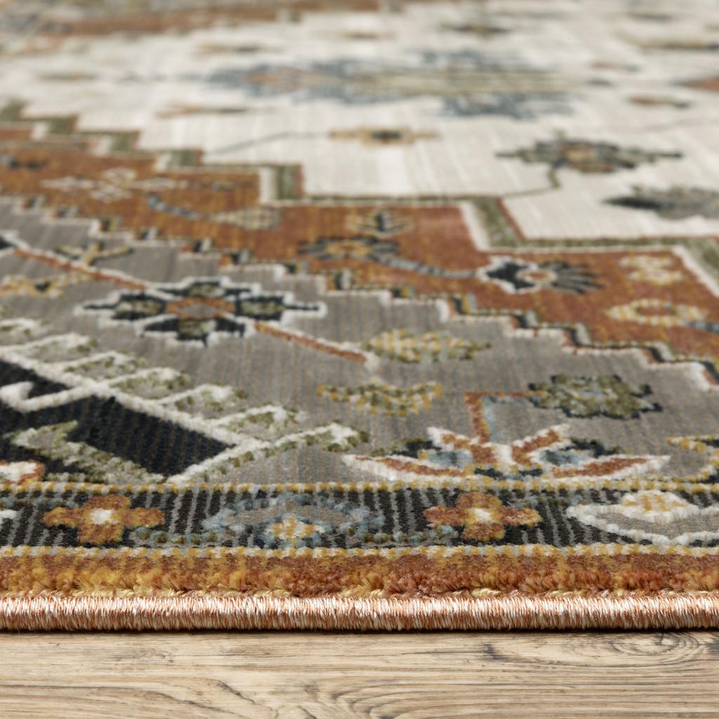 Oriental Weavers Keira KEI03 Rust Rectangle Indoor Area Rug Medallion Pattern-