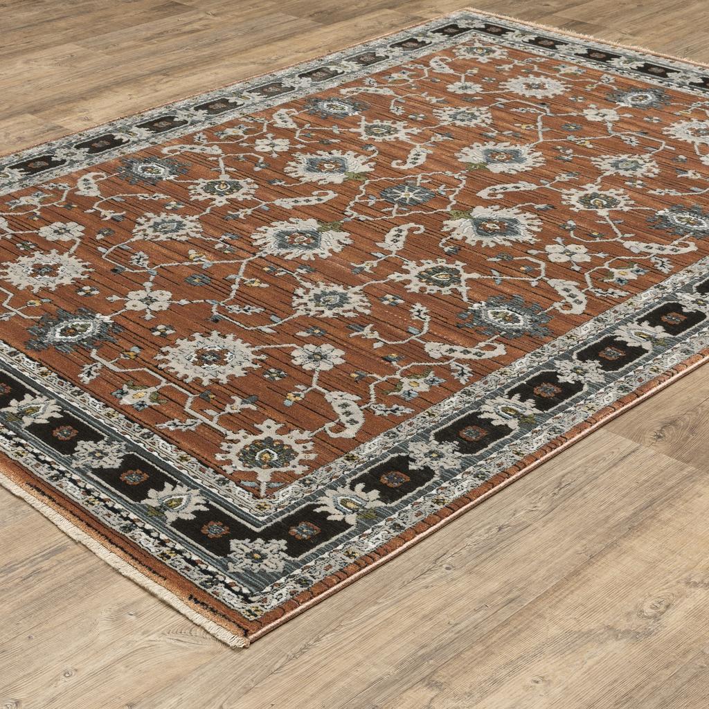 Oriental Weavers Keira KEI05 Rust Rectangle Indoor Area Rug Oriental Pattern-
