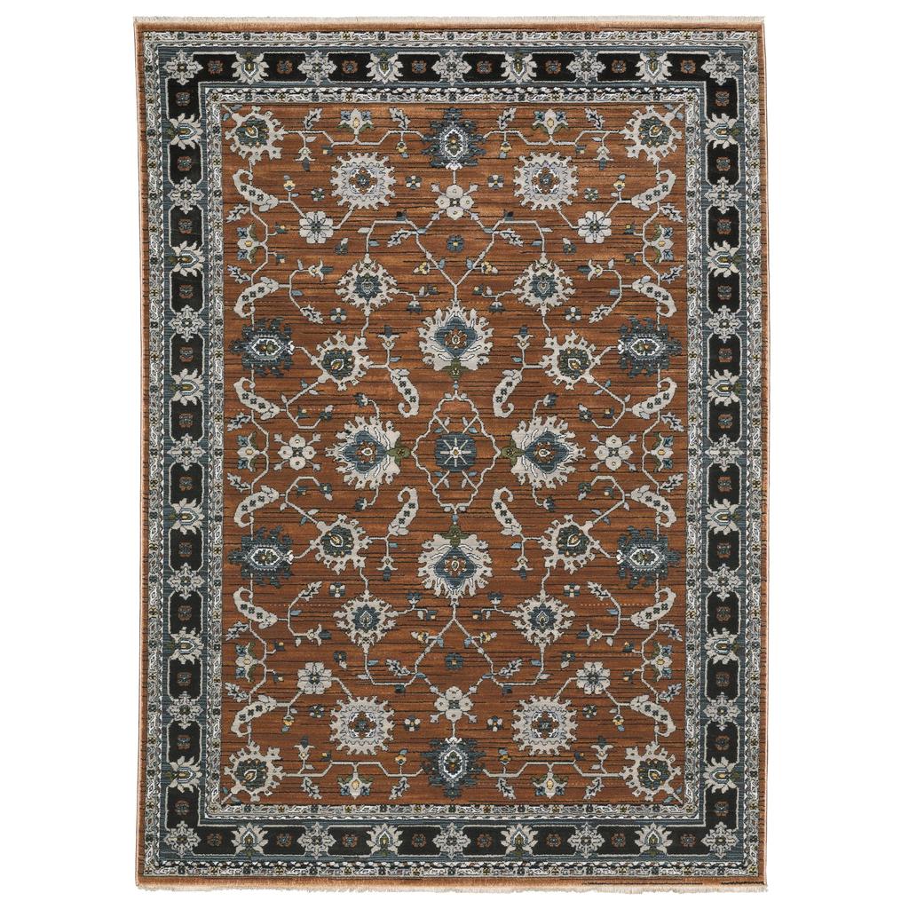 Oriental Weavers Keira KEI05 Rust Rectangle Indoor Area Rug Oriental Pattern-