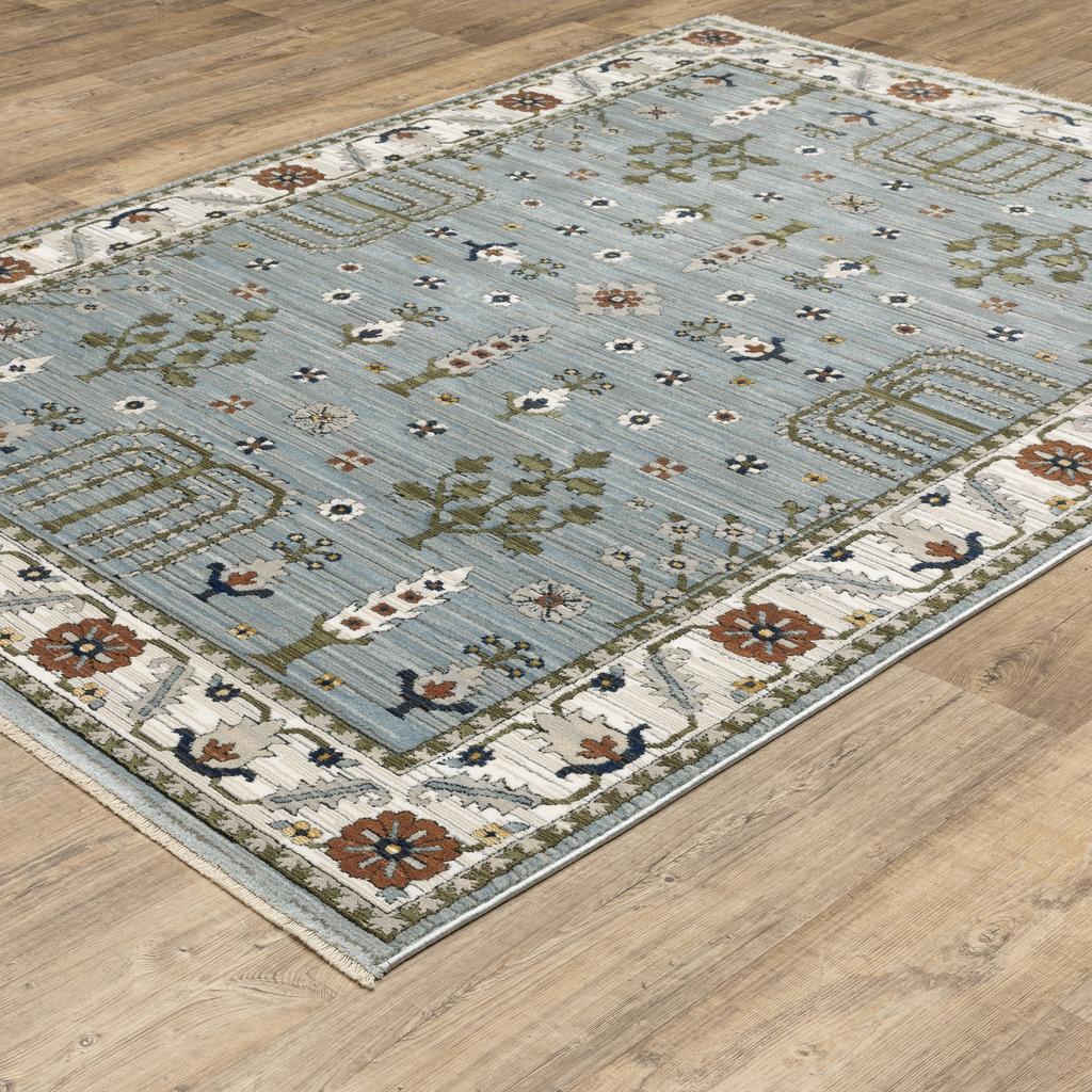 Oriental Weavers Keira KEI06 Blue Rectangle Indoor Area Rug Floral Pattern-