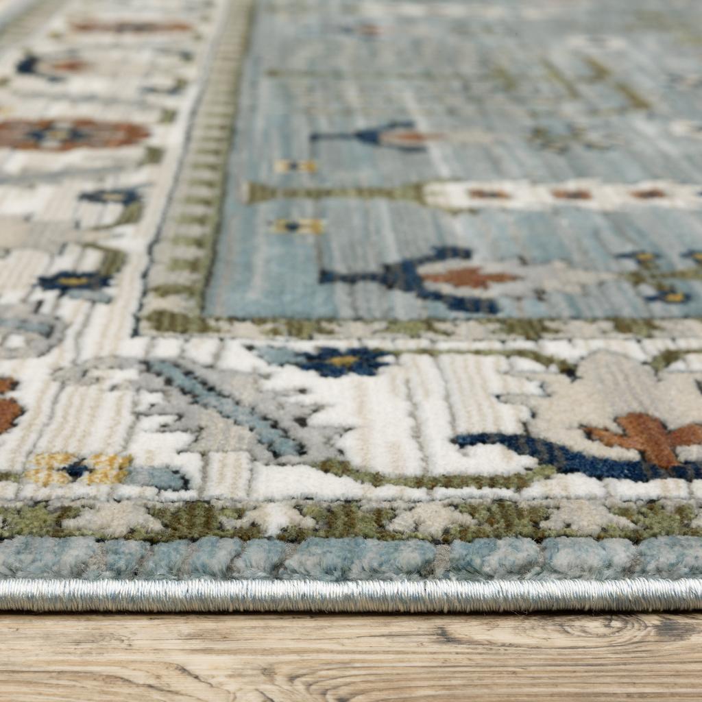 Oriental Weavers Keira KEI06 Blue Rectangle Indoor Area Rug Floral Pattern-