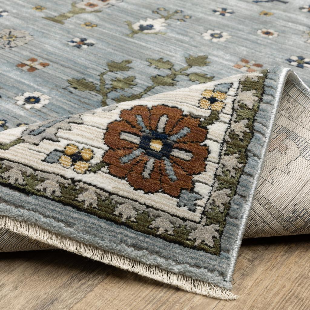 Oriental Weavers Keira KEI06 Blue Rectangle Indoor Area Rug Floral Pattern-