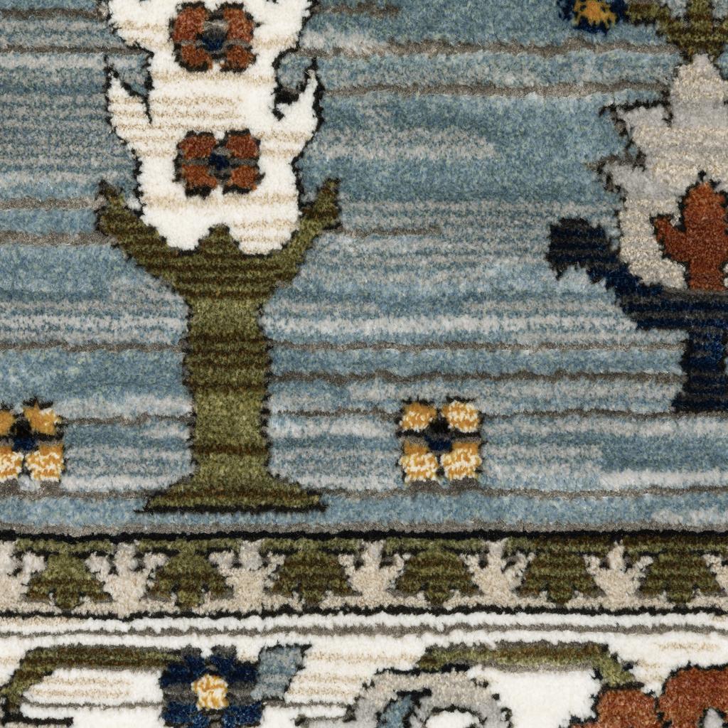 Oriental Weavers Keira KEI06 Blue Rectangle Indoor Area Rug Floral Pattern-