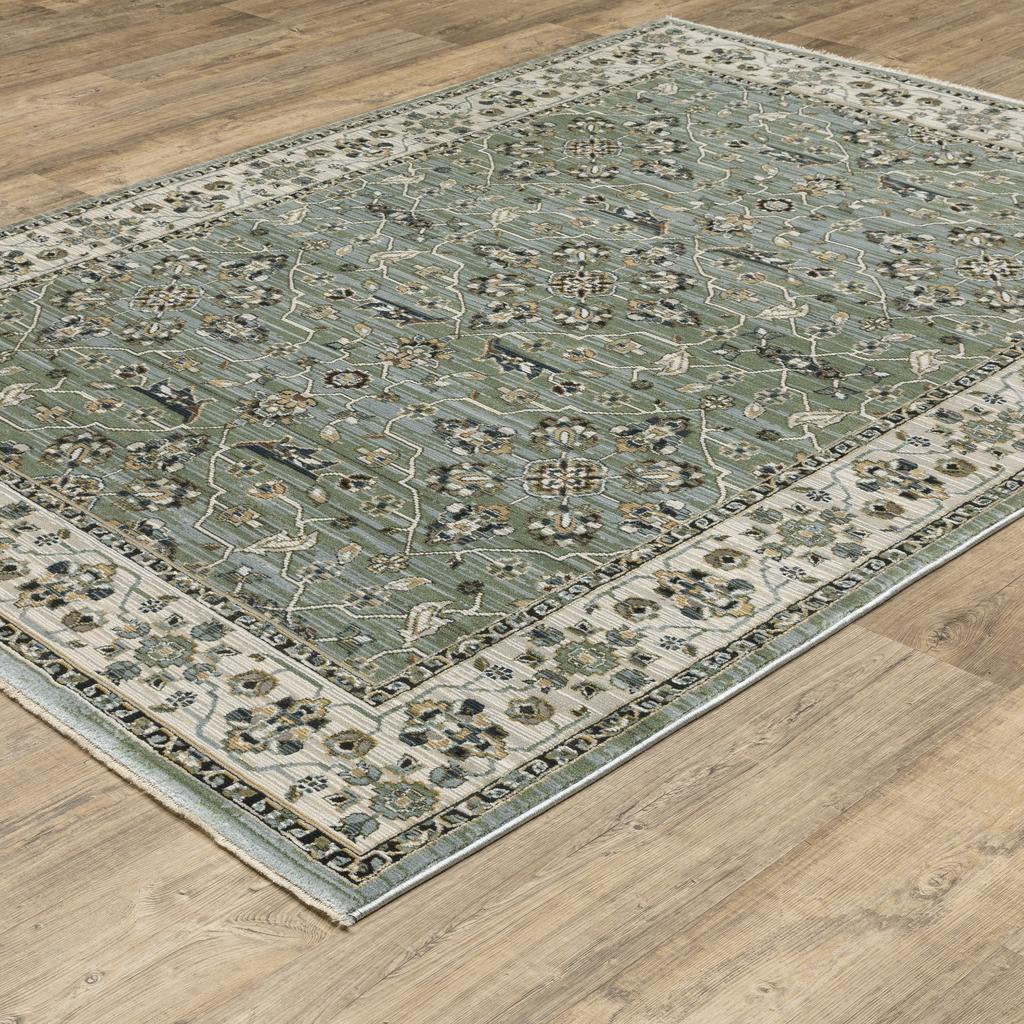 Oriental Weavers Keira KEI07 Blue Rectangle Indoor Area Rug Floral Pattern-
