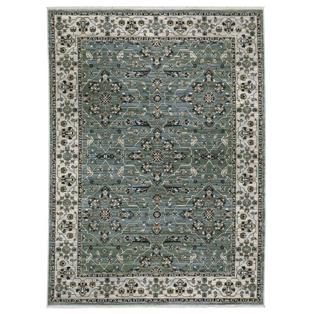 Oriental Weavers Keira KEI07 Blue Rectangle Indoor Area Rug Floral Pattern-