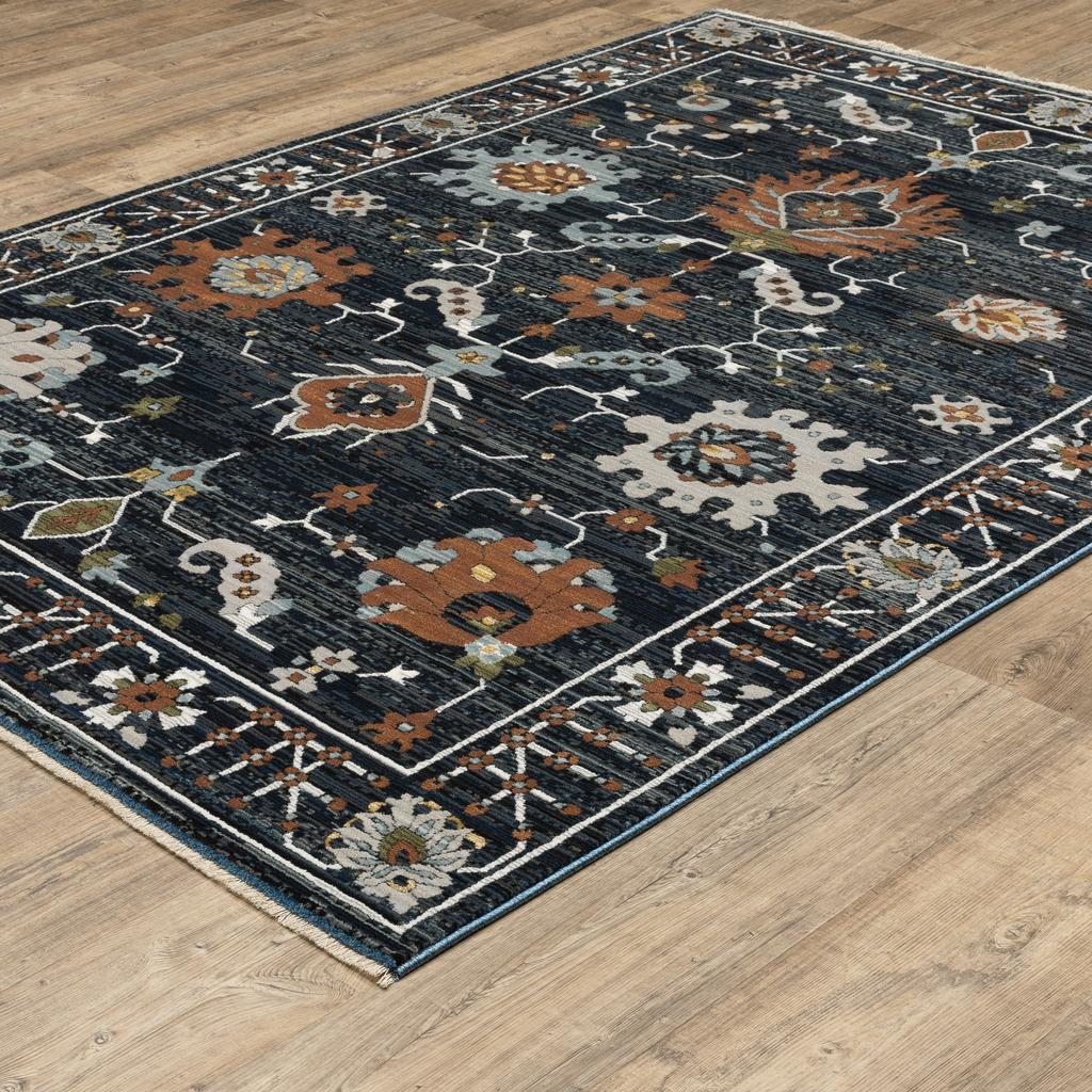 Oriental Weavers Keira KEI08 Blue Rectangle Indoor Area Rug Oriental Pattern-