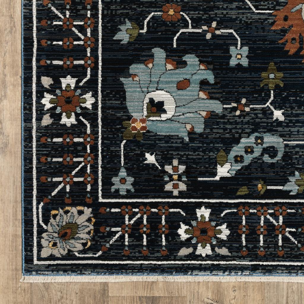 Oriental Weavers Keira KEI08 Blue Rectangle Indoor Runner Oriental Pattern-
