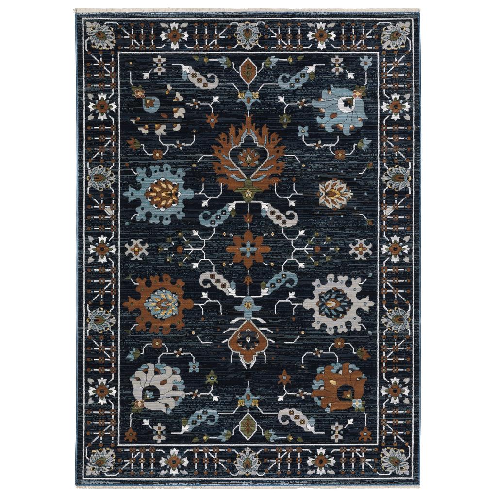 Oriental Weavers Keira KEI08 Blue Rectangle Indoor Area Rug Oriental Pattern-