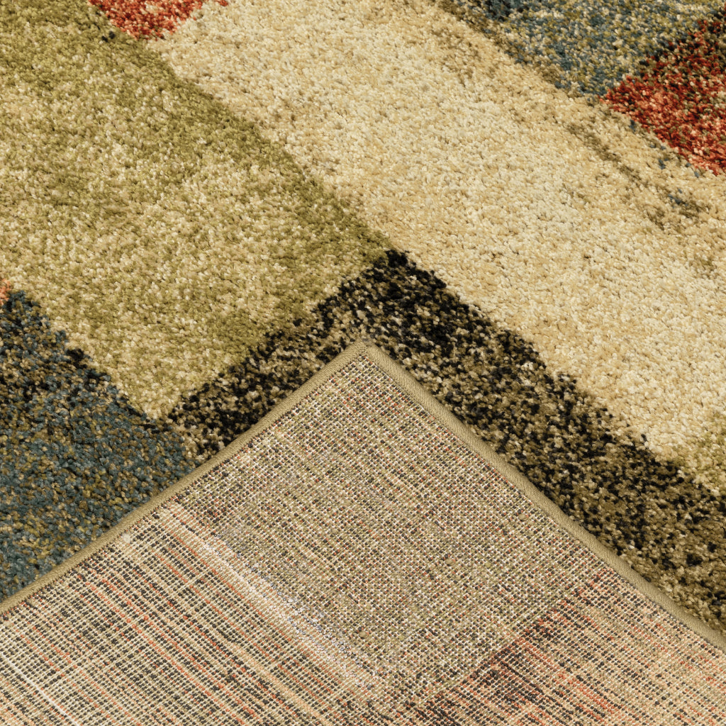 Oriental Weavers Kendall 1330D Multicolor Rectangle Indoor Plush Area Rug - Stain Resistant Geometric Rug