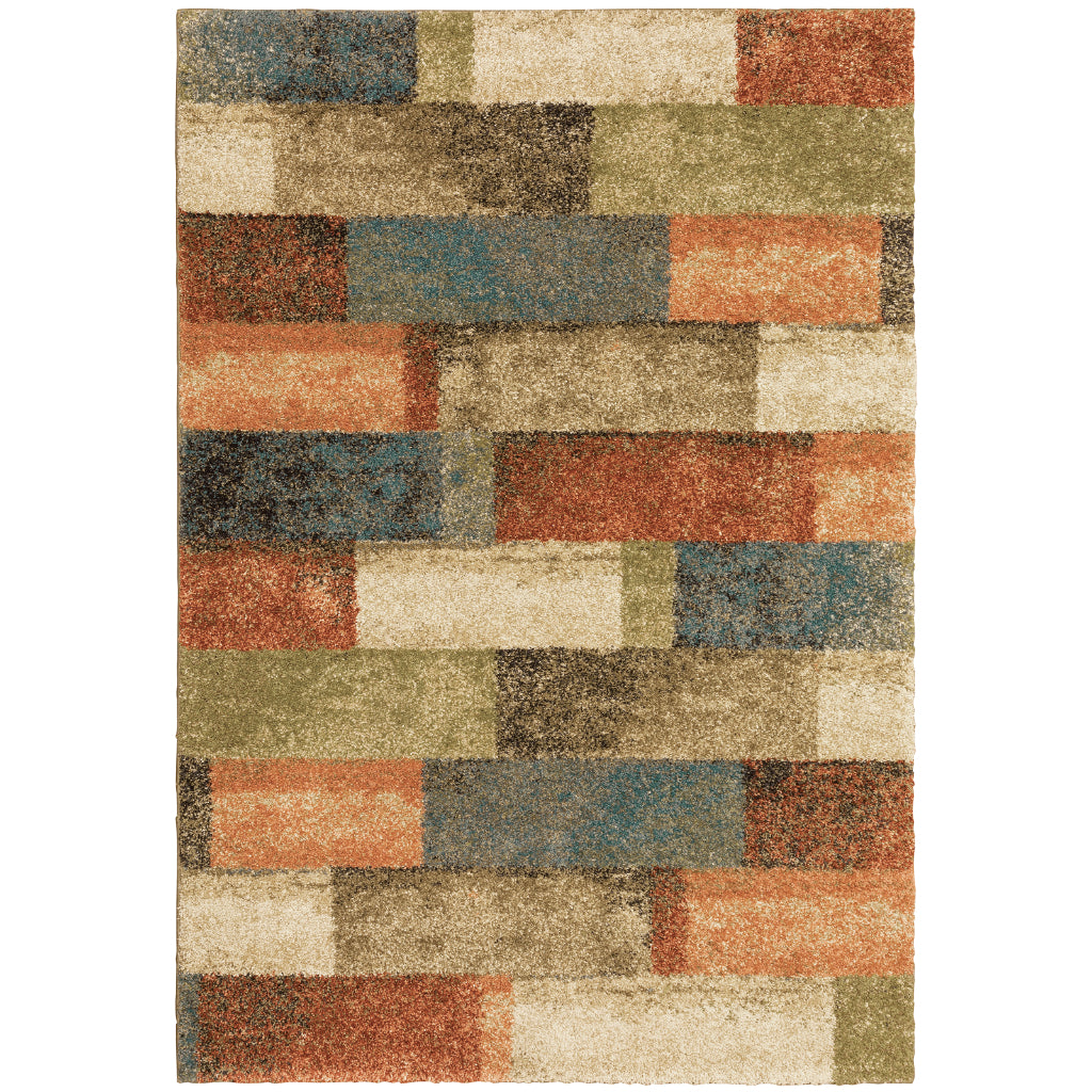 Oriental Weavers Kendall 1330D Multicolor Rectangle Indoor Plush Area Rug - Stain Resistant Geometric Rug