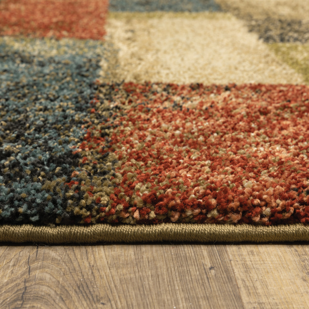 Oriental Weavers Kendall 1330D Multicolor Rectangle Indoor Plush Area Rug - Stain Resistant Geometric Rug