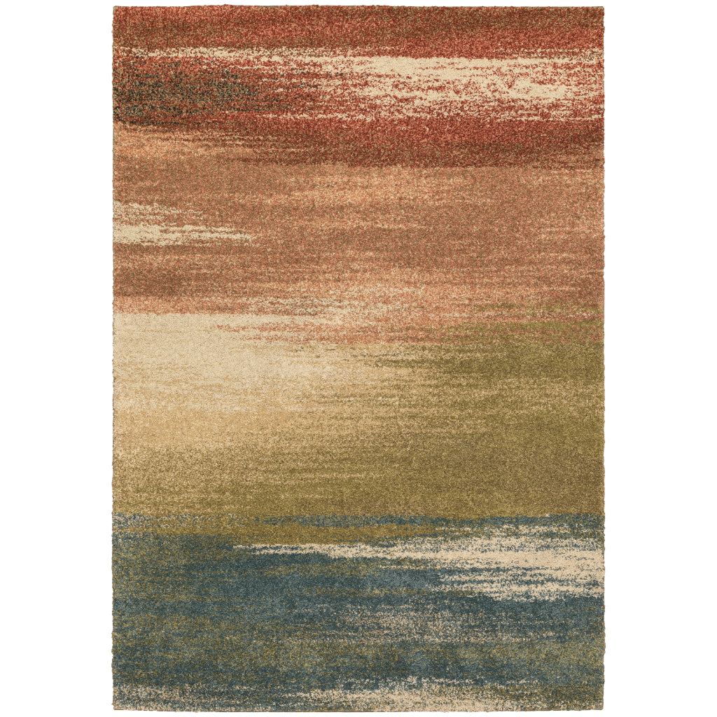 Oriental Weavers Kendall 5570X Multicolor Rectangle Indoor Plush Area Rug - Stain Resistant Abstract Rug