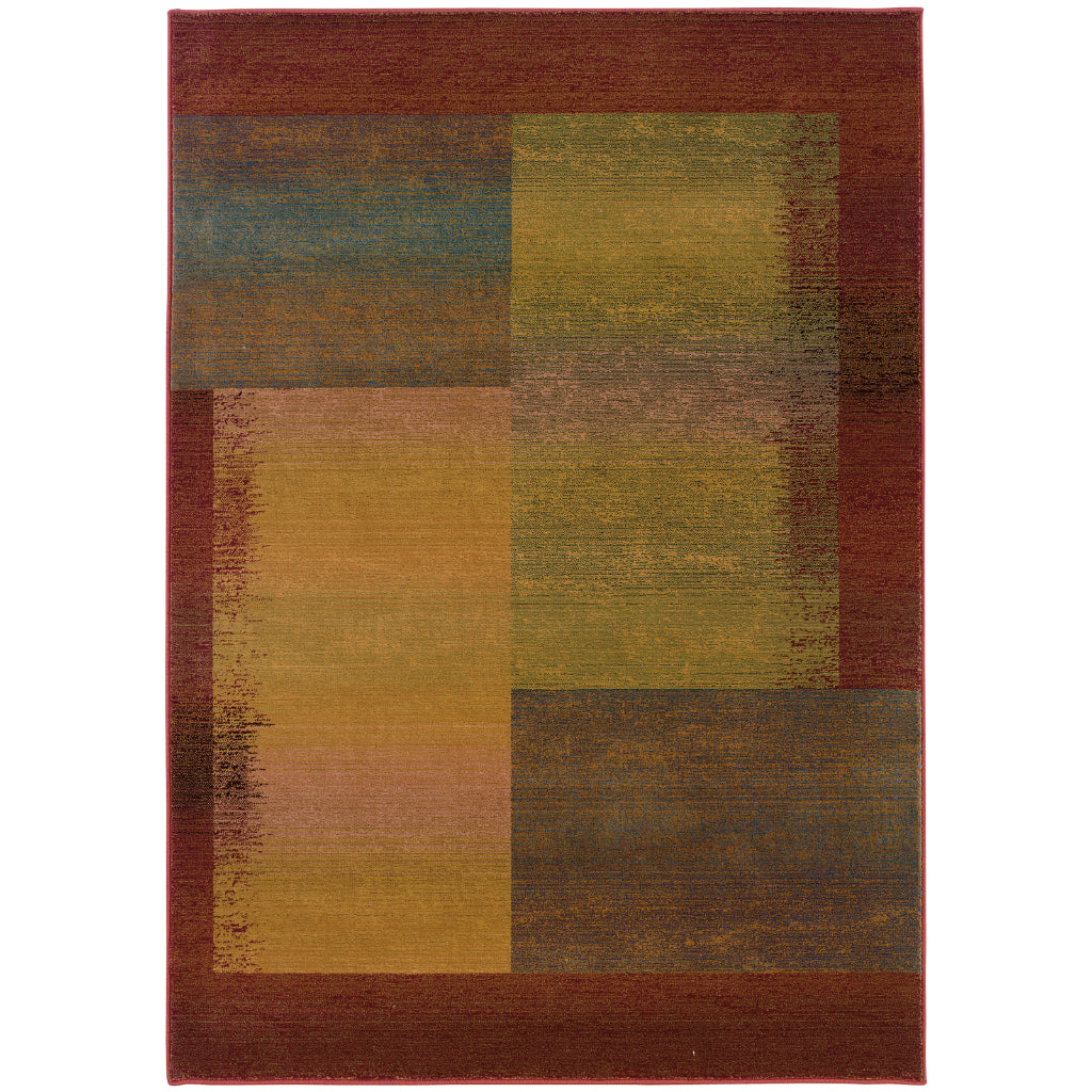 Oriental Weavers Kharma II 1092W Multicolor Rectangle Indoor Area Rug - Stain Resistant Rug with Geometric Design