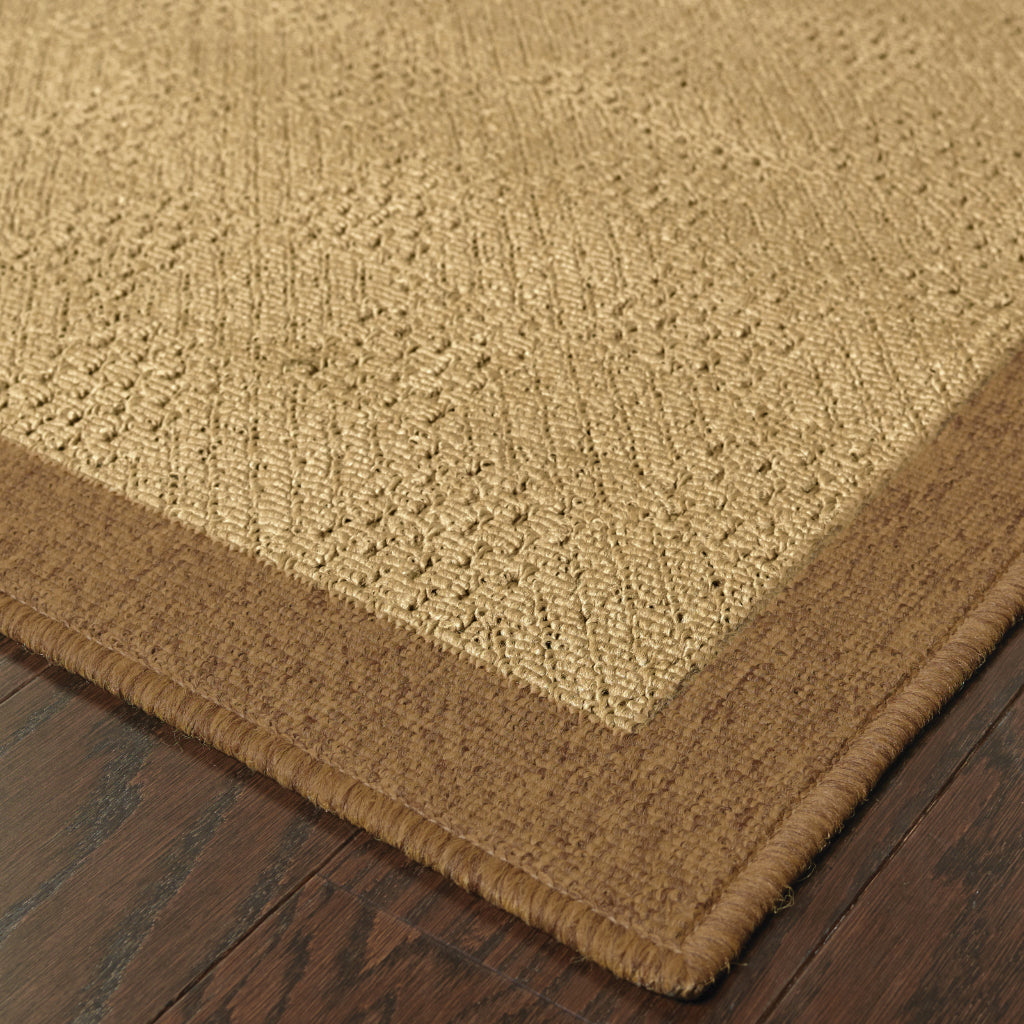 Oriental Weavers Lanai 525D7 Beige/Brown Rectangle Indoor / Outdoor Runner - Stain Resistant Machine Made Entryway &amp; Hallway Runner with Casual Design