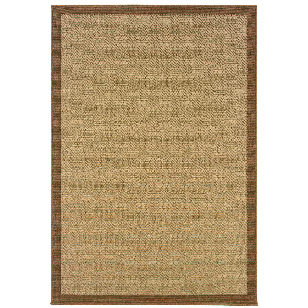 Oriental Weavers Lanai 525D7 Beige/Brown Rectangle Indoor / Outdoor Area Rug - Stain Resistant Machine Made Patio Rug with Casual Design