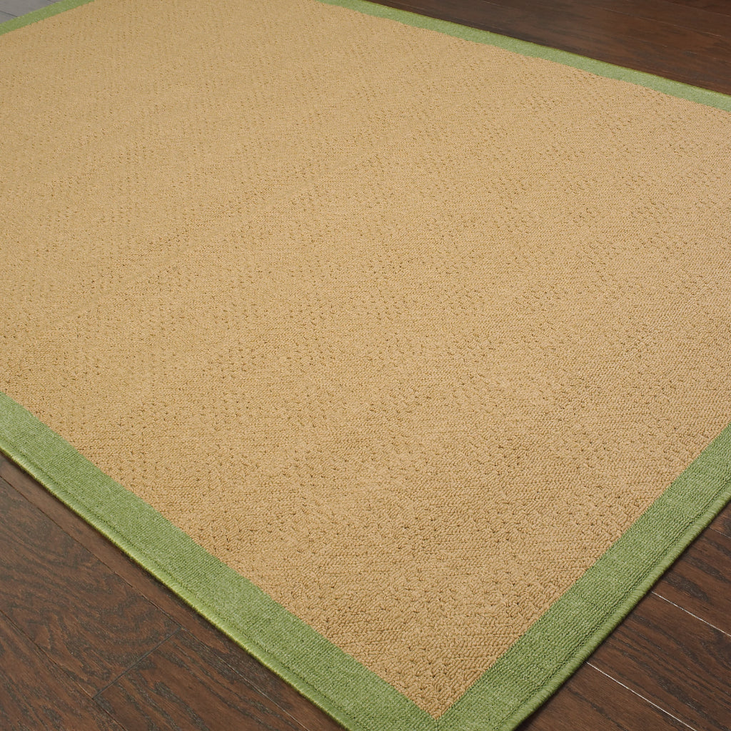 Oriental Weavers Lanai 525G6 Beige/Green Rectangle Indoor / Outdoor Area Rug - Stain Resistant Machine Made Patio Rug with Casual Design