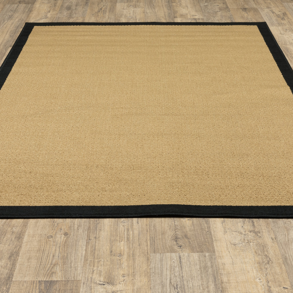 Oriental Weavers Lanai 525X5 Beige/Black Rectangle Indoor / Outdoor Area Rug - Stain Resistant Machine Made Patio Rug with Casual Design