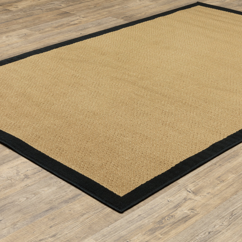 Oriental Weavers Lanai 525X5 Beige/Black Rectangle Indoor / Outdoor Area Rug - Stain Resistant Machine Made Patio Rug with Casual Design