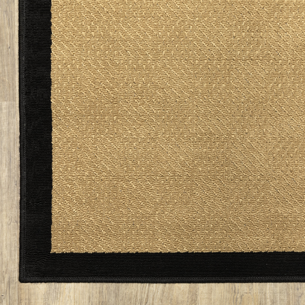 Oriental Weavers Lanai 525X5 Beige/Black Rectangle Indoor / Outdoor Runner - Stain Resistant Machine Made Entryway &amp; Hallway Runner with Casual Design