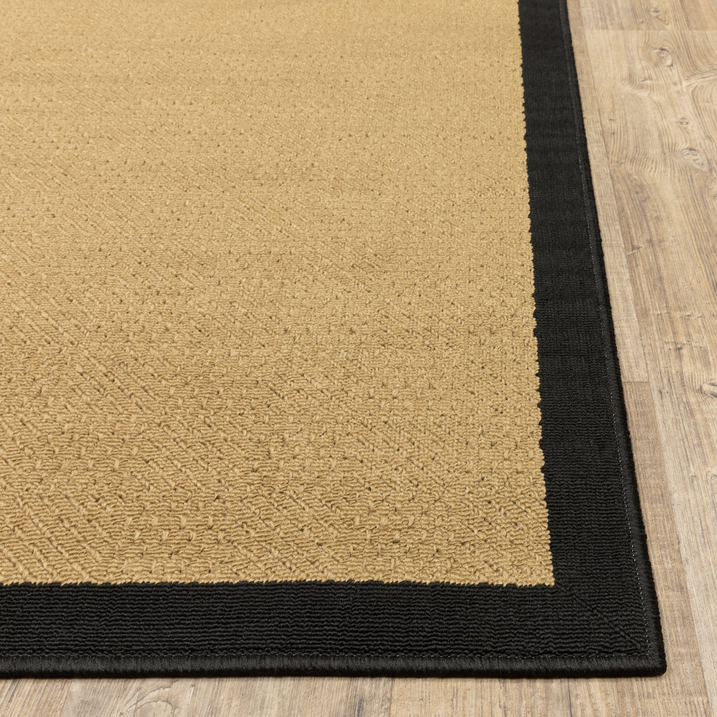 Oriental Weavers Lanai 525X5 Beige/Black Rectangle Indoor / Outdoor Runner - Stain Resistant Machine Made Entryway &amp; Hallway Runner with Casual Design